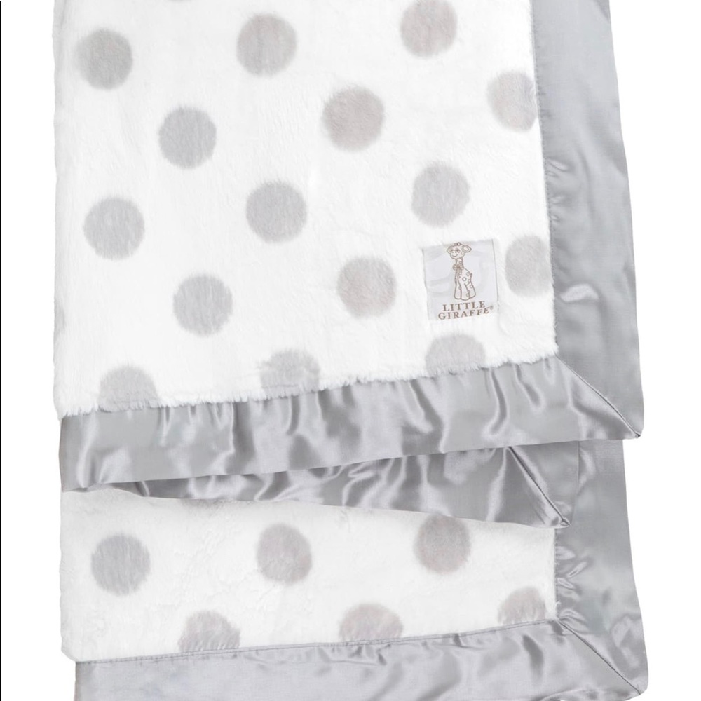 NWT Little Giraffe Lux Blanket Gray Dots